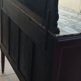 Buffet desserte Louis XVI en placage d'acajou et marqueterie de bois précie