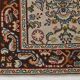 Kilim persan tons crème et bordeaux, motifs floraux élégants vintage