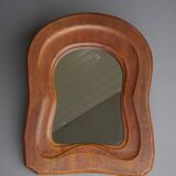 Miroir anthroposophique en bois du milieu du siècle, années 1950