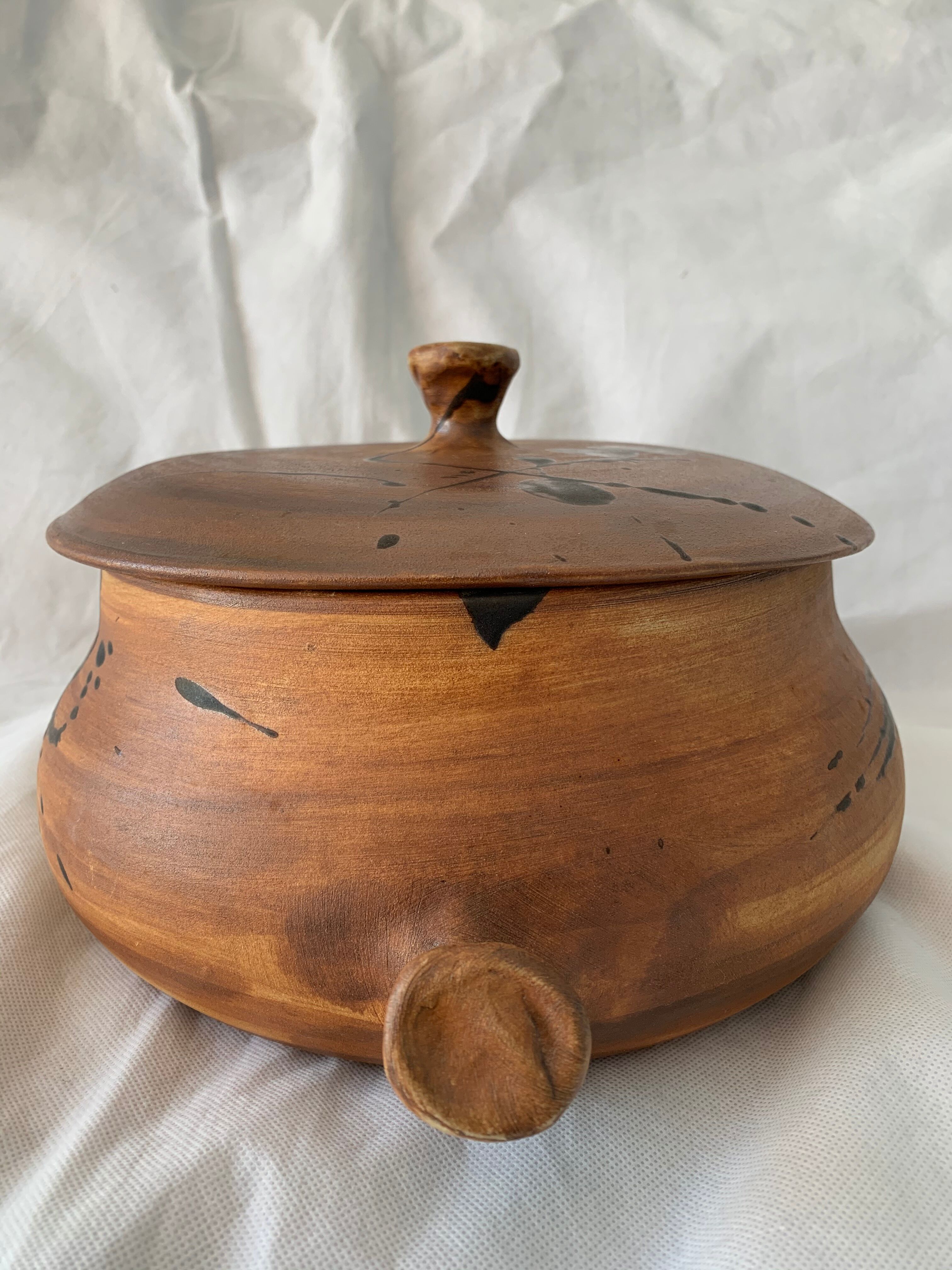 Service dish enamelled sandstone Pottery of the Vallauris Dove