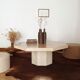 Coffee table in travertine marble Rochebobois vintage 80s