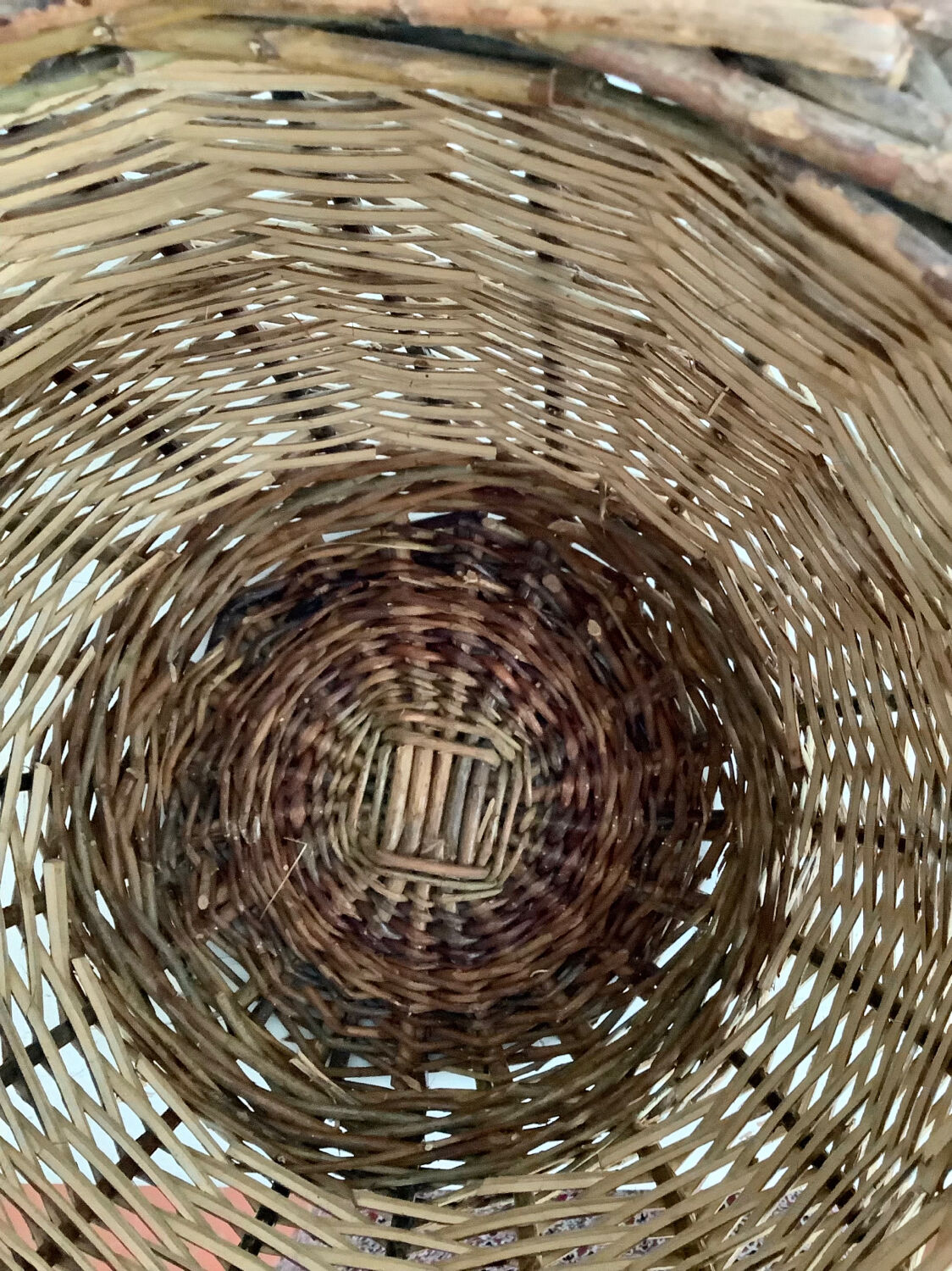 Raw wicker basket