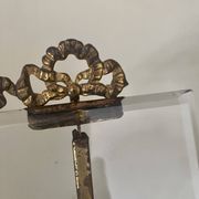 Set of 3 old art deco frames in beveled glass and brass