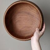 Coupe en bois sculpté fabrication artisanale décoration ethnique tribal