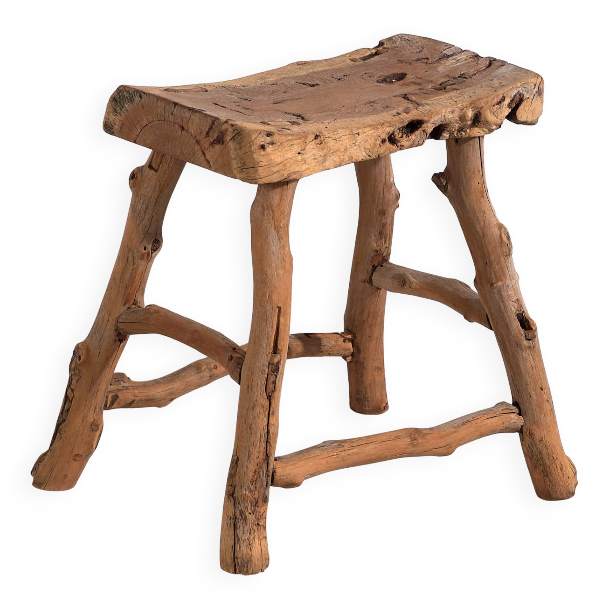 Antique stool in wabi-sabi style (c.1900) #3