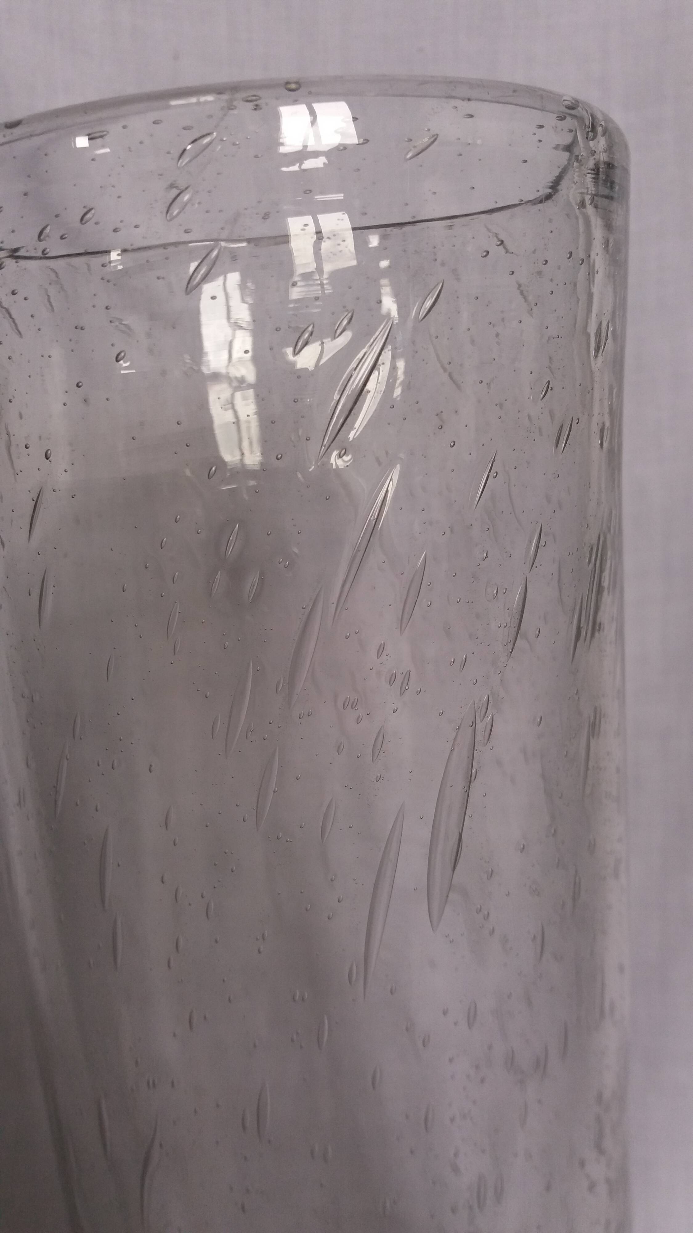 Bubble glass cylinder vase