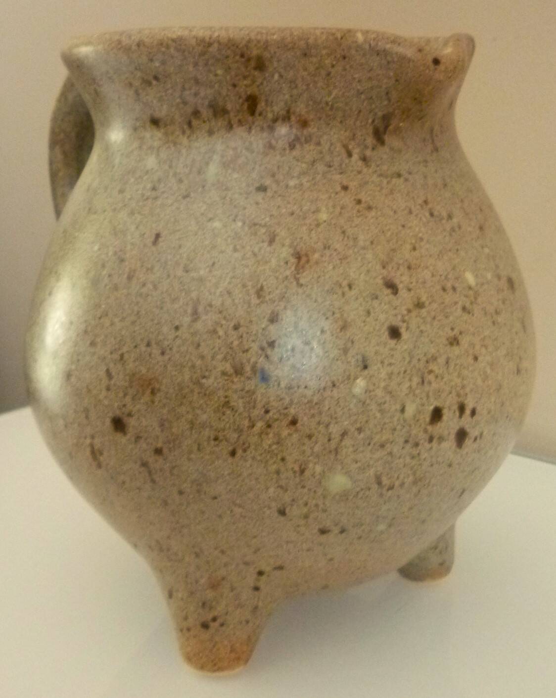 Tripod pitcher in glazed ceramic, signed Périgord pottery, 1950s/1960s
