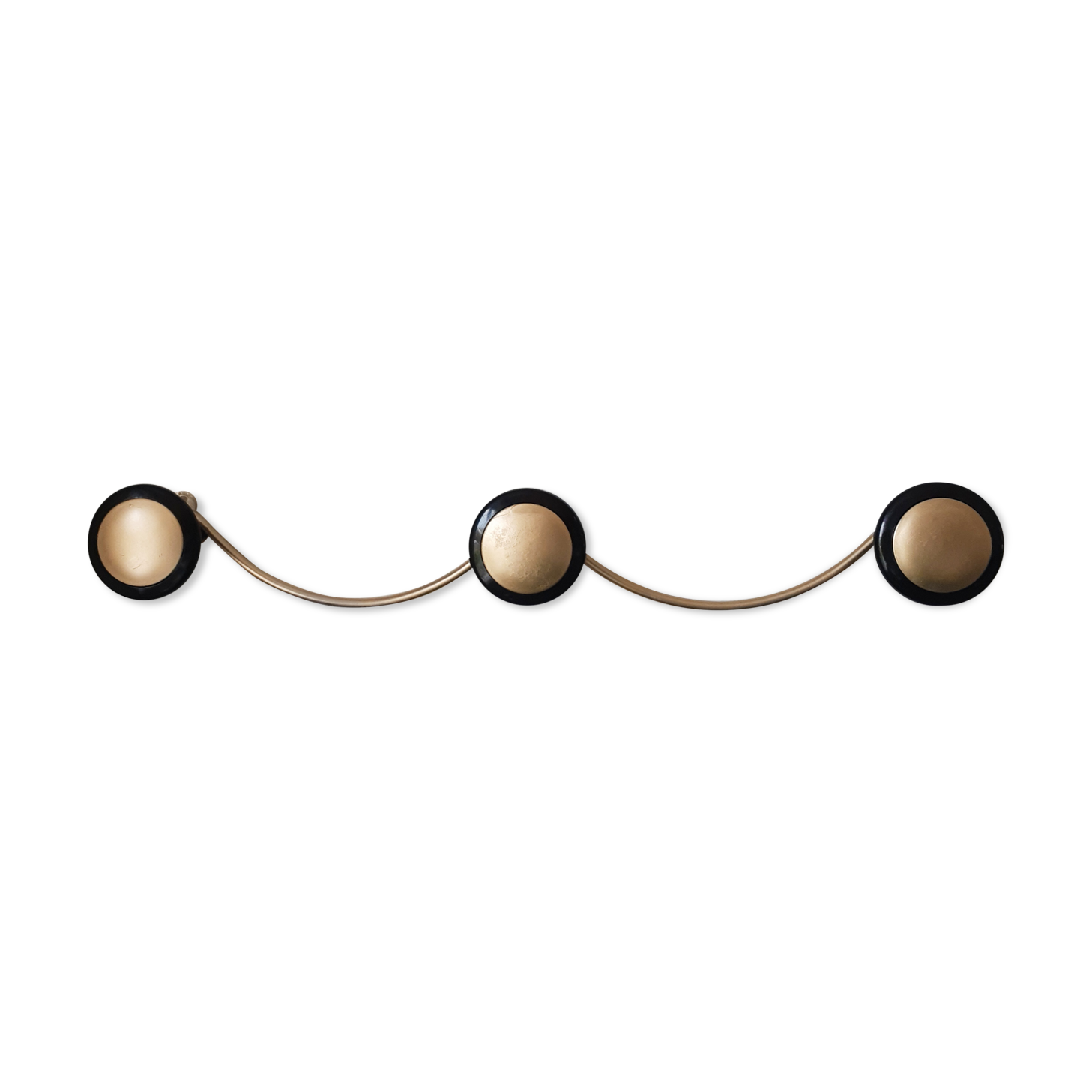 Vintage coat rack in gilded metal and bakelite