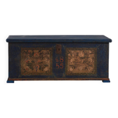Antique navy blue bridal trunk (1855)