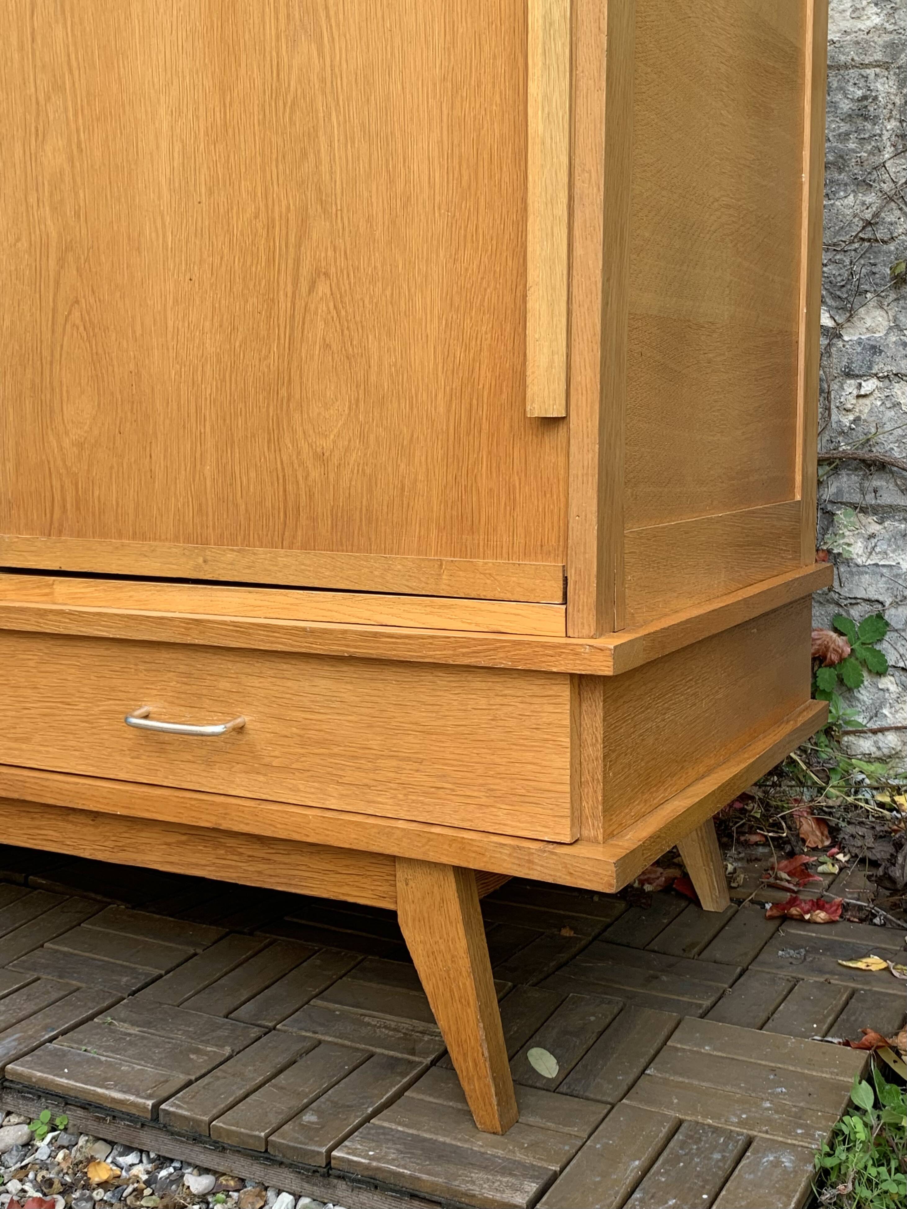 Vintage wardrobe with compass feet 1960