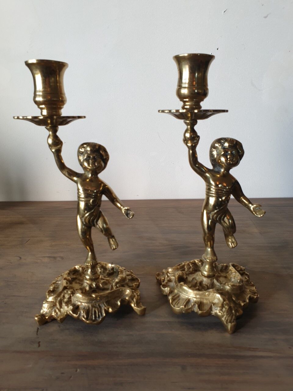 Pair of gilded bronze candlesticks