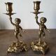 Pair of gilded bronze candlesticks