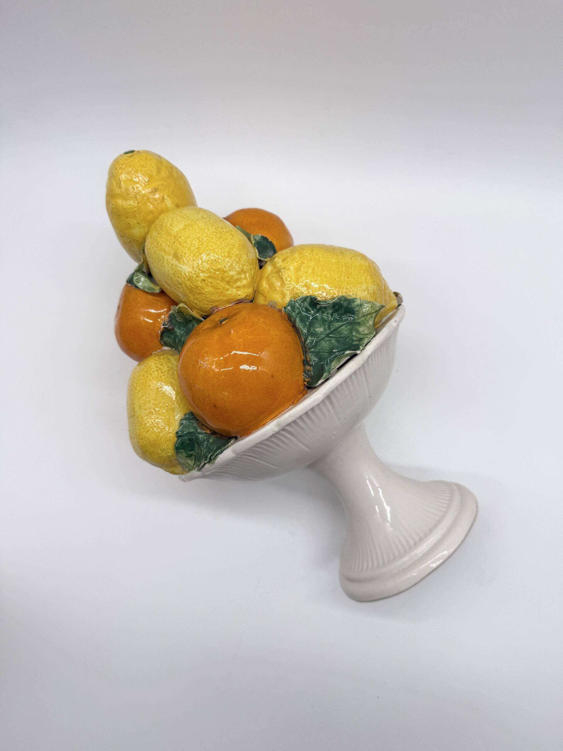 Majolica centrepiece – "Citrus Basket", Italy 1960s