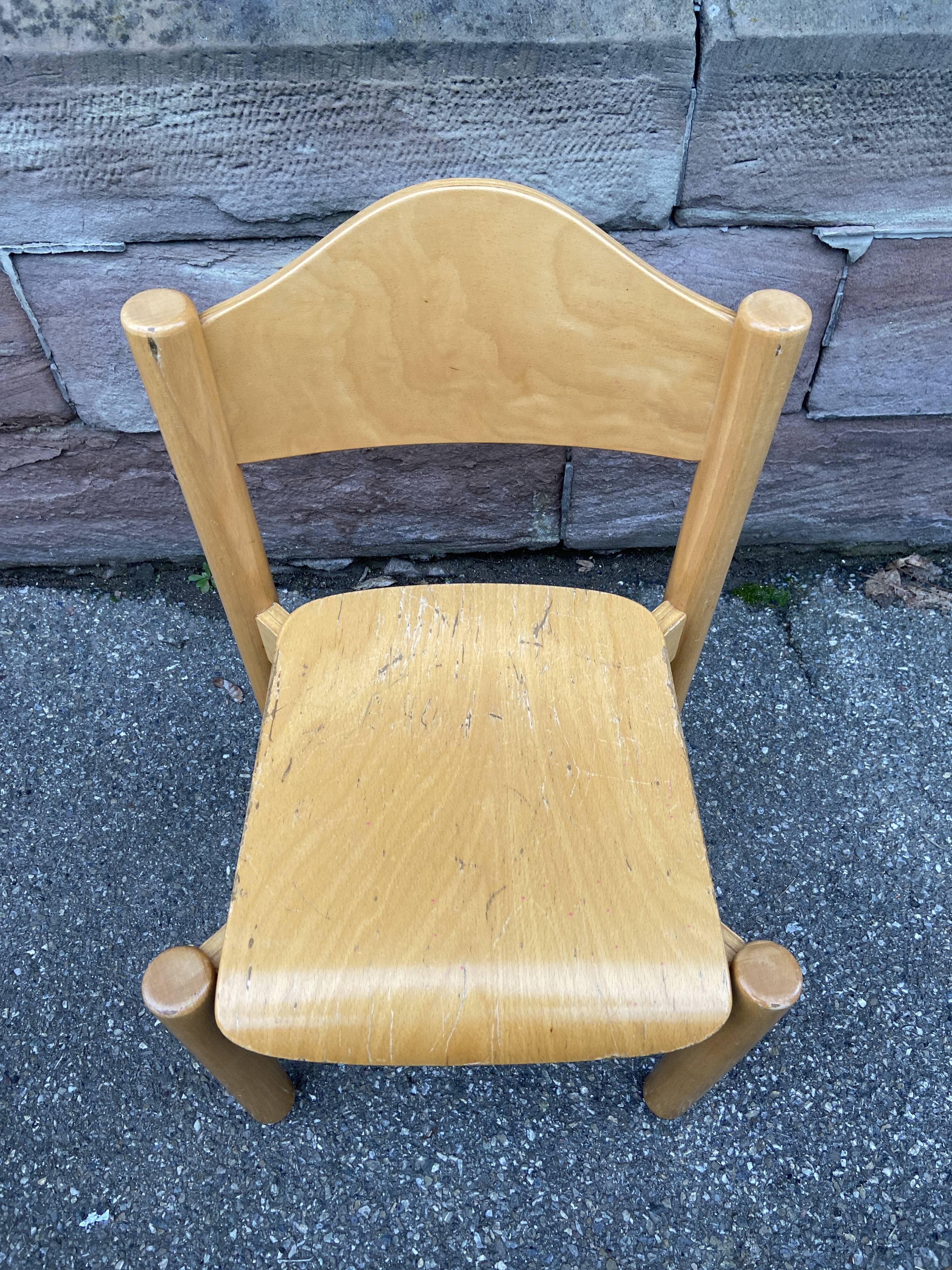 Chair school school child wood design 80 German Design signed Hiller