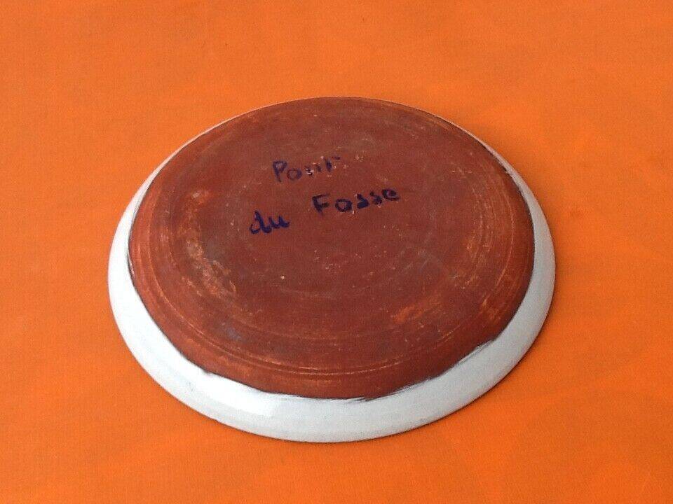 1960s Small plate / Empty pocket enamelled terracotta Pont de Fossé