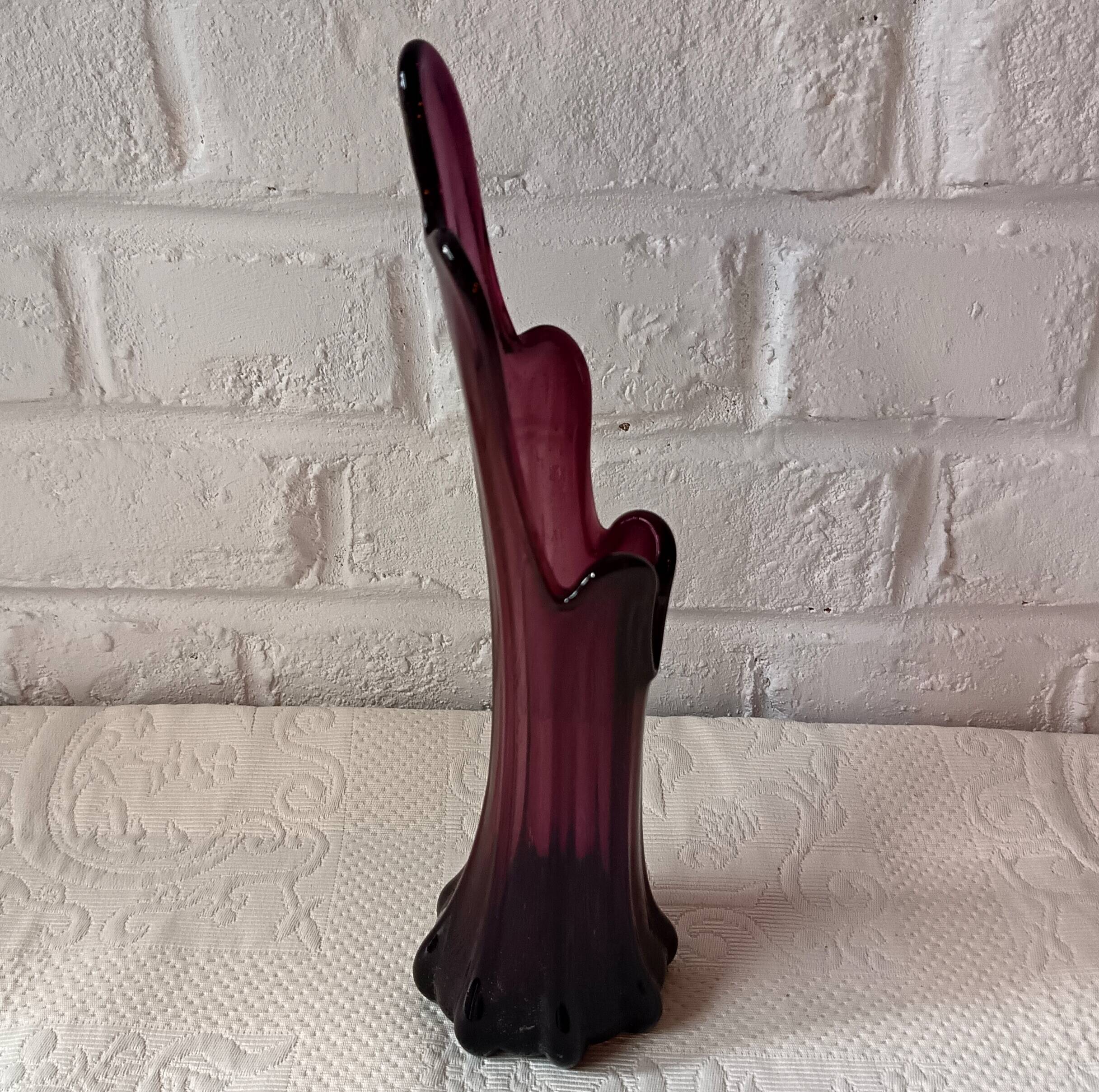 Vintage VASE, Colorful Art Glass Finger Vase, Retro Finger Vase