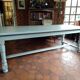 Antique solid oak farmhouse table with turned legs