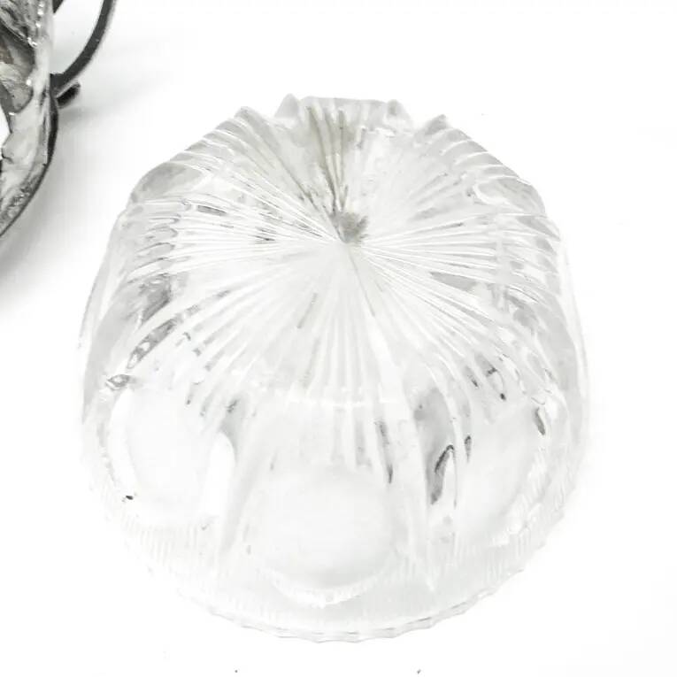 Sugar bowl, postmodernism, silver-plated brass, HEFRA, Poland, 1970s