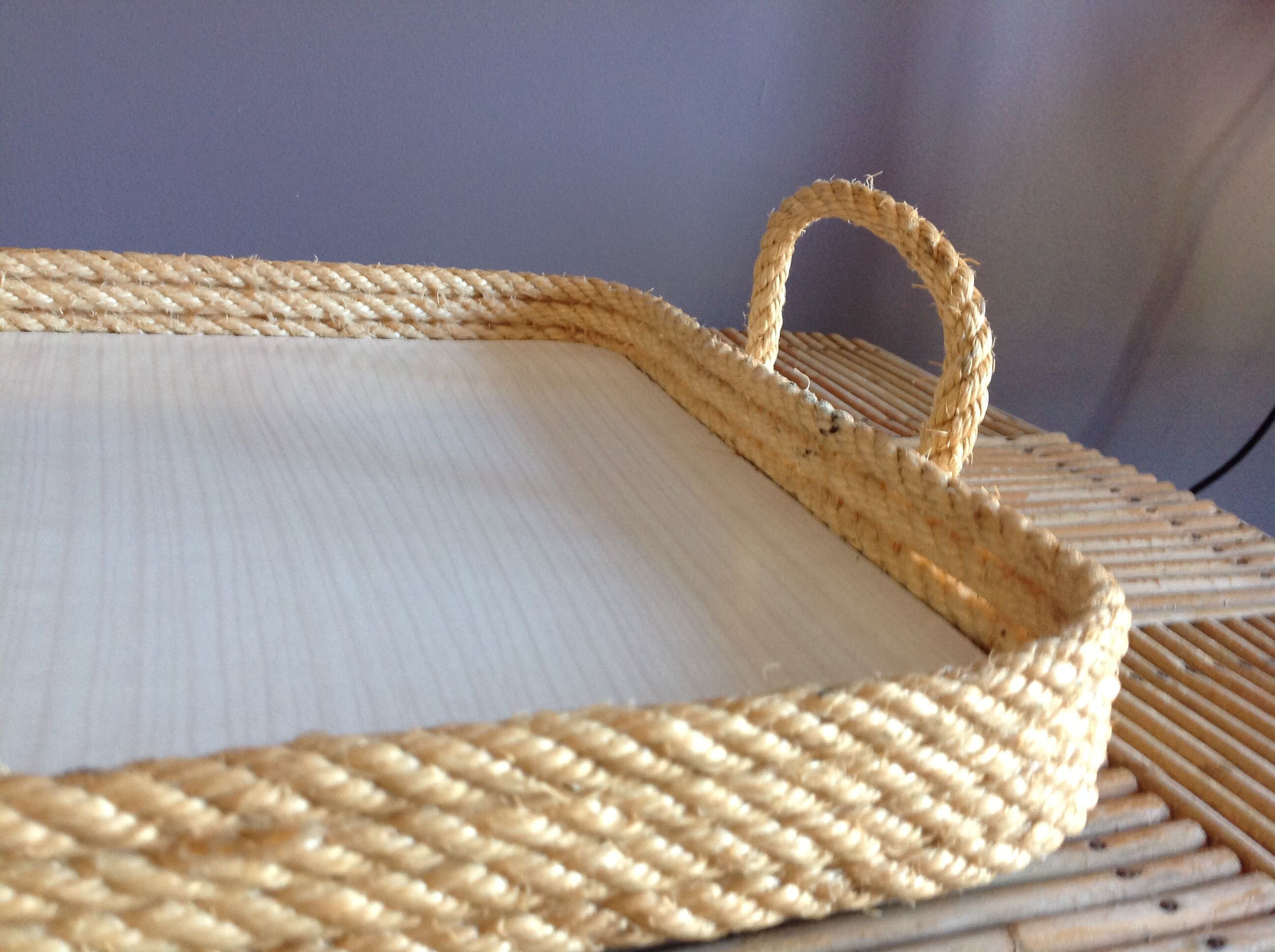 String and formica tray