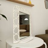 Antique 1930s enamelled cast iron shelf mirror