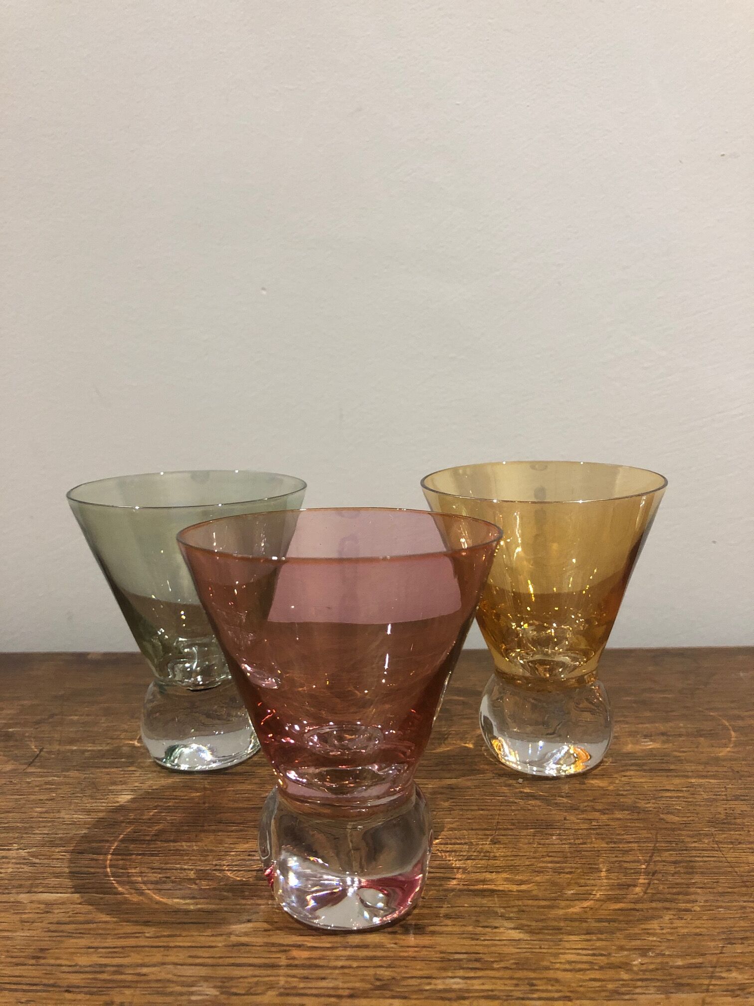 Lot of iridescent glasses from the 1950s