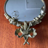 Antique small bronze mirror in Louis XIV style