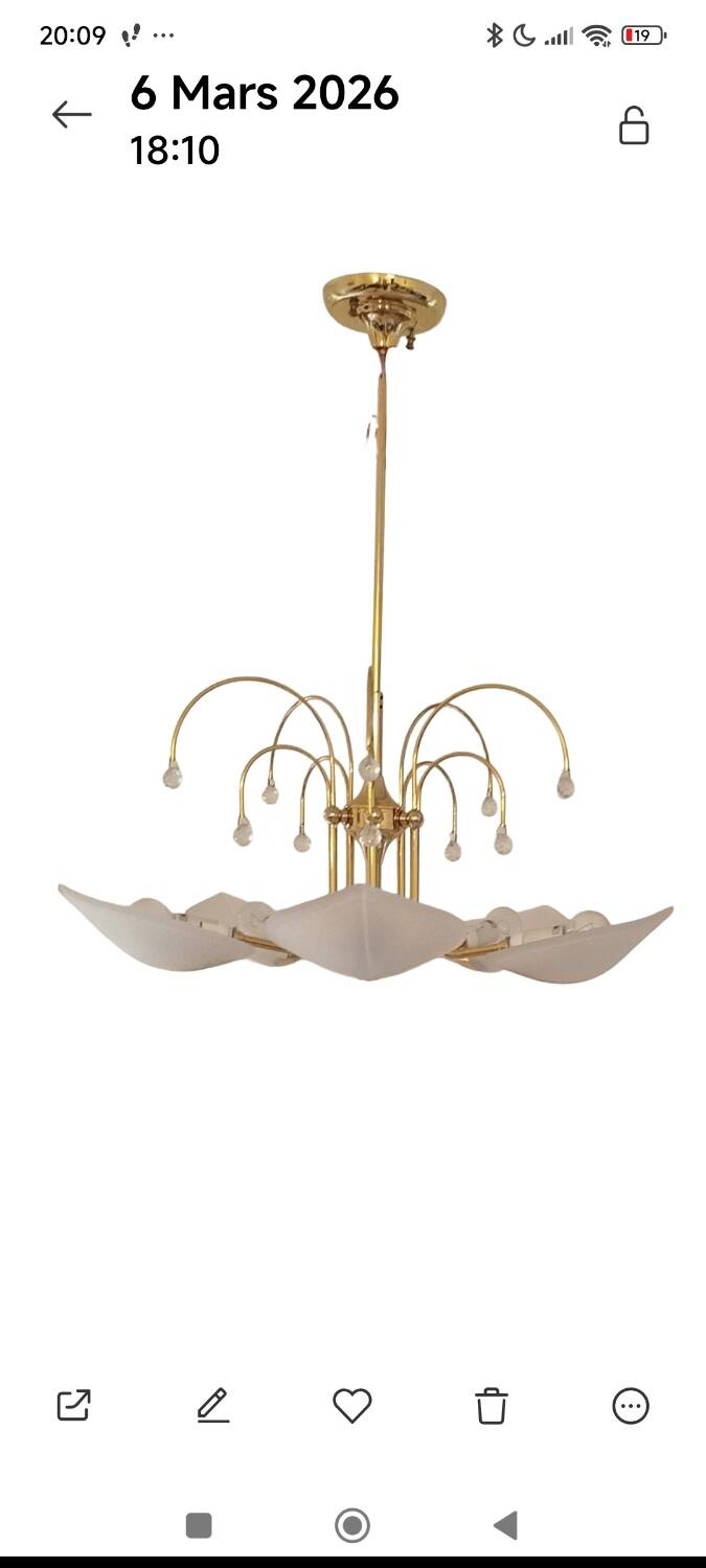 Golden leaf lustre Italy Hollywood Regency / Mid-Century