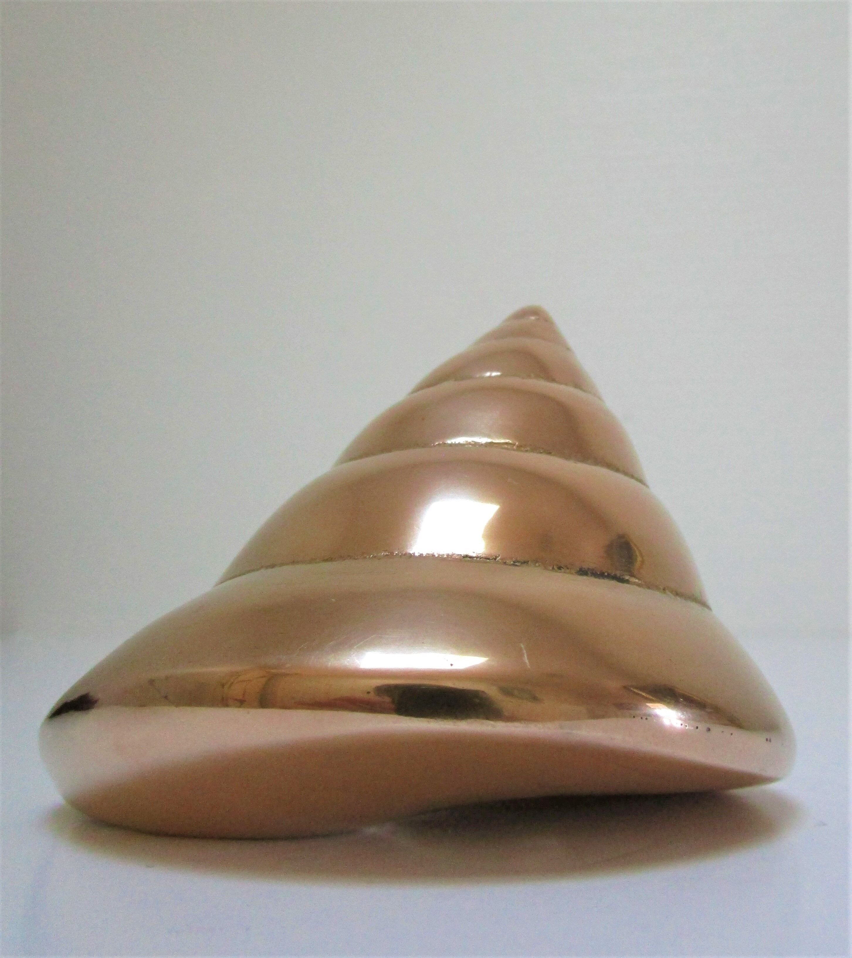 Vintage solid brass shell sculptural paperweight