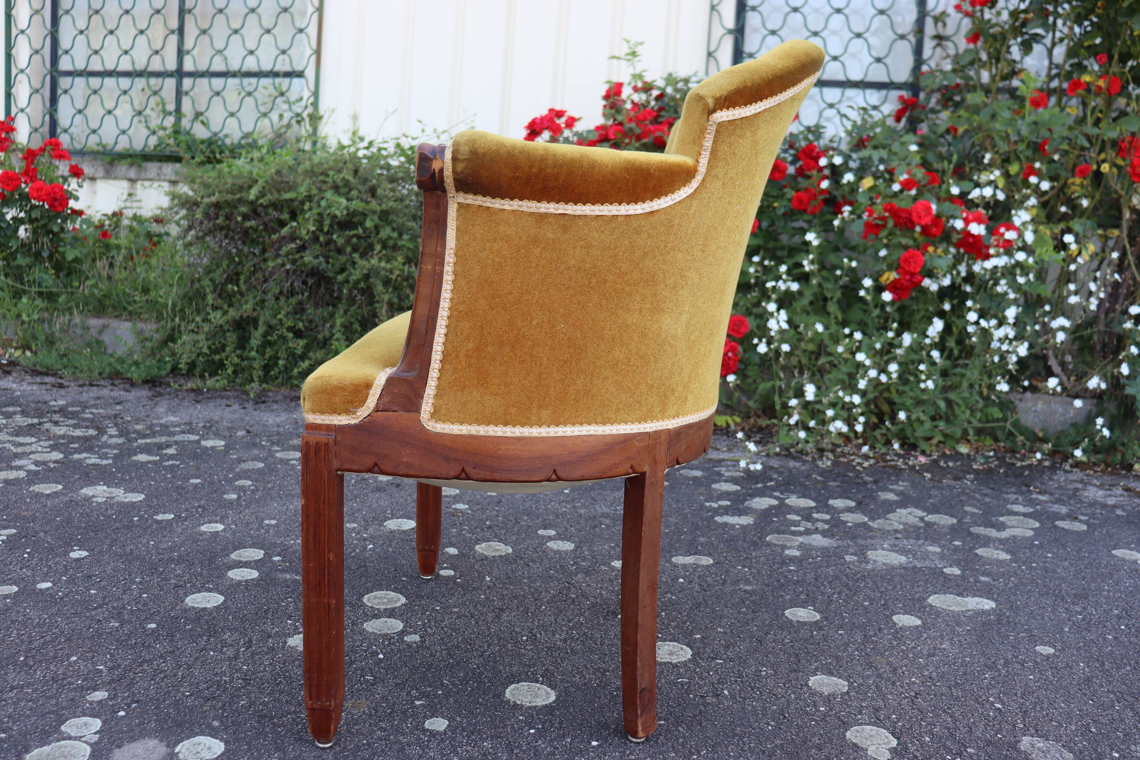 Art Deco corduroy armchair