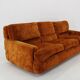 1970s Saporiti 3-Seater Sofa in Velvet ,Italy