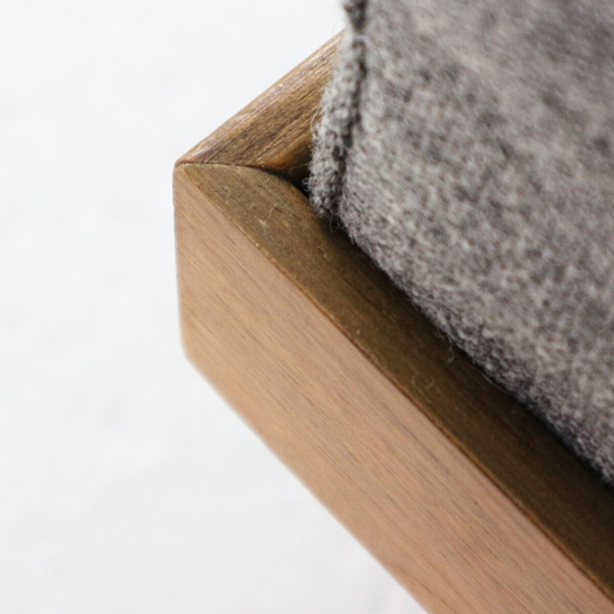 Extendible day bed, walnut with grey cover 1960