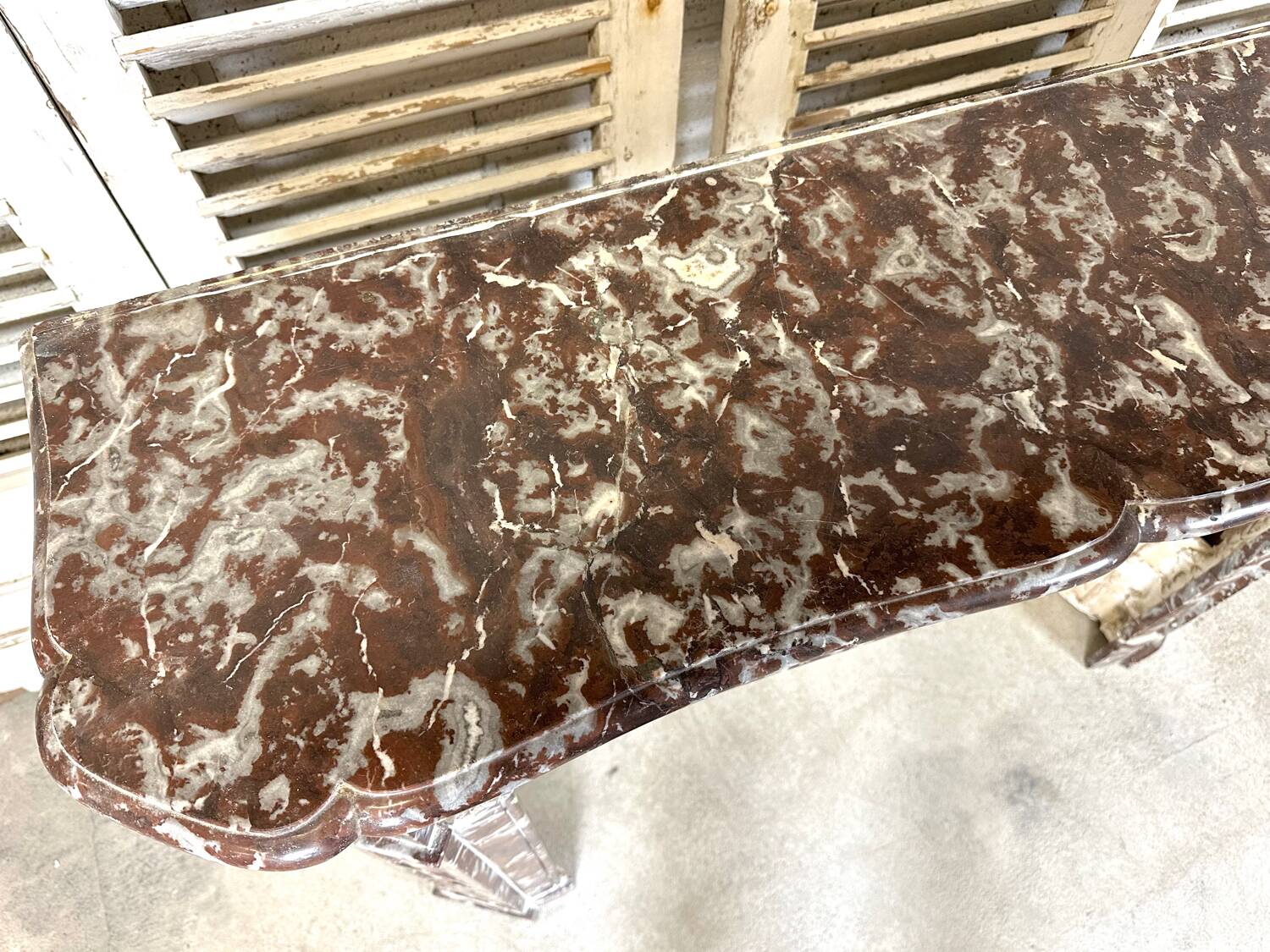 Red marble fireplace late 19th century