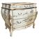 Commode chinoise laquée ivoire avec incrustations de geishas en nacre