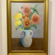 Still life with Dalhia signed J de Sereys, circa 1970.