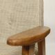 Vintage armchair in natural rustic oak wood herringbone fabric modern design by Chierovsky
