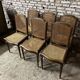 Series of 6 Louis XVI style chairs in walnut circa 1880