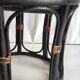 Rattan stool and fabric cushion – 80s/90s