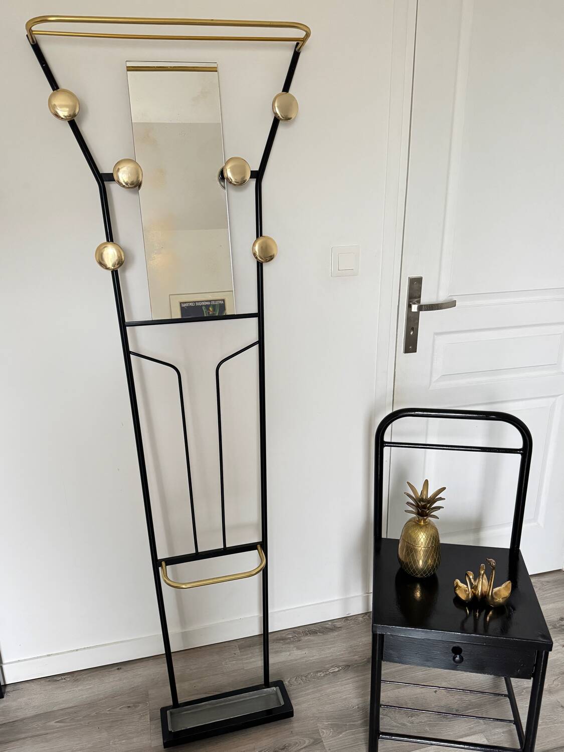 Vintage gold coat rack