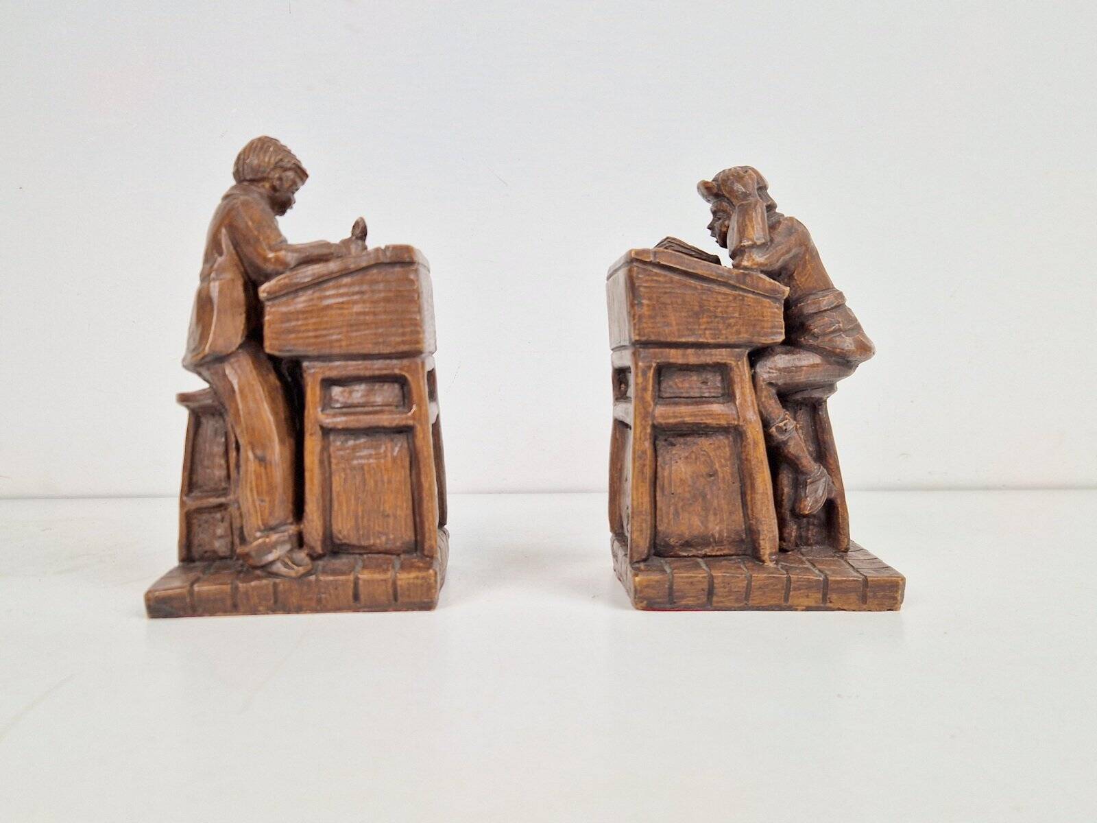 Resin Teacher and Student Bookends from Henzo, 1950s, Set of 2