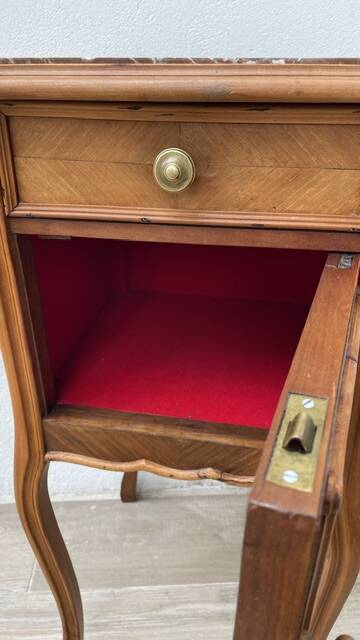Nightstand Antique Wood and MARBLE