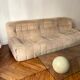 Sofa 3 places Kashima Line Roset velvet beige 70s