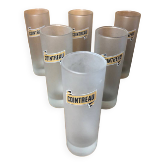 Set of 6 cointreau green polished glasses