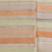 Salmon & Pink Mid Cenyury Modern Kilim Rug, Vintage Striped Boho Carpet