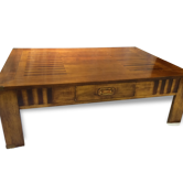 Table basse en bois massif (marqueterie)