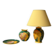 Lampe en céramique avec plat et vase assorti
