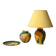 Lampe en céramique avec plat et vase assorti