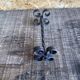 Service Table Table Mat + 8 Antique Black Wrought Iron Knife Holders