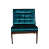 France & Søn, Danish rosewood and blue velvet heater, 1962