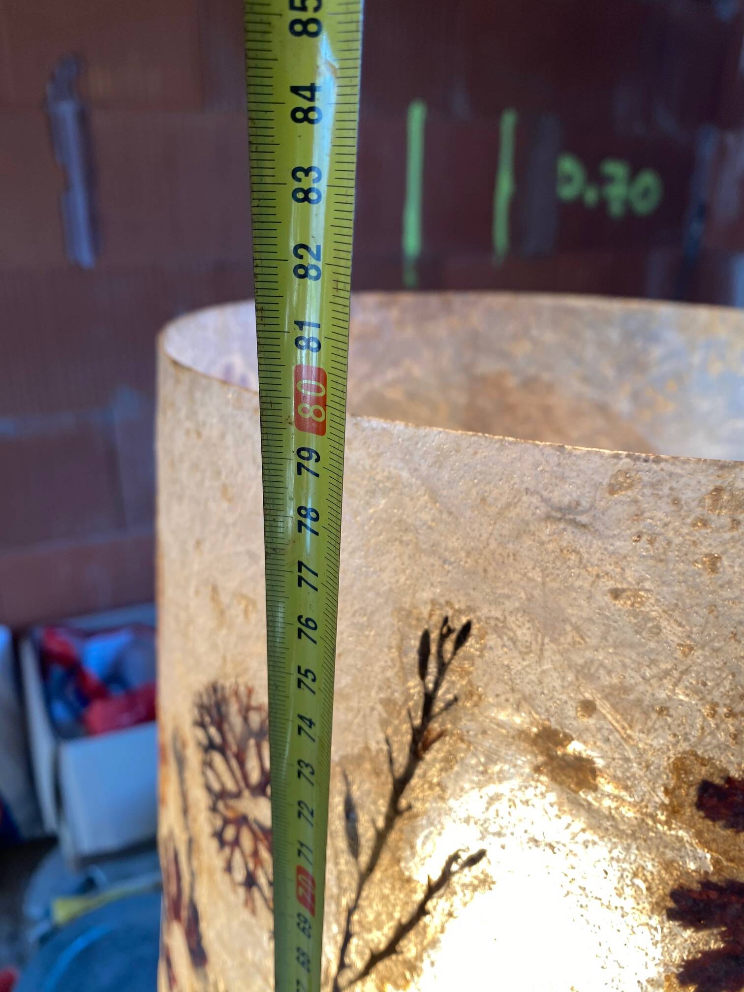 Vintage table lamp with herbarium shade