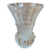 Vase ancien val saint lambert modèle baden cristal pointe diamant vint
